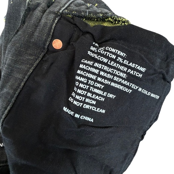 Purple Brand P001 Jeans | Black Wash w/ Yellow Contrast Weft | Mens 31 | NWOT‎ - Picture 7 of 13